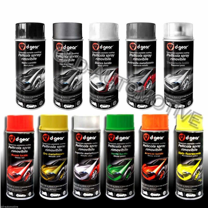 Vernice Pellicola Spray RIMUOVIBILE Removibile Wrapping D Gear 400ml + 1  Adesivo da pc Ricambi Auto Europa Gratis (Nero Lucido) : : Auto e  Moto